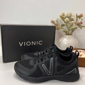 Vionic Miles II Lace Up Comfort Sneaker Black I3509S1001 Women's 6 Wide